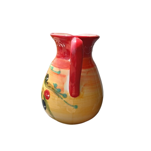 Hand-Painted Ceramic Pitcher - Picture 4 of 6